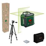Bosch Home & Garden UniversalLevel 360 Set Çapraz Çizgi Lazeri (24m Çalışma Alanı,360° Yatay Çizgi ile Hizalama, +- 0,4 mm Hassasiyet, 4 sn. Nivelman Süresi, 4 x AA Pil, TT 150 Tripod, Koruma Çantası)