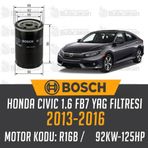 Bosch Honda Civic 1.6 FB7 2013-2016 Yağ Filtresi