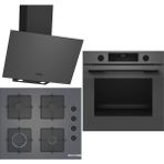Bosch HUA717BN0T - POP6C9P30O - DWK64PJ70T Gri 3'lü Ankastre Set