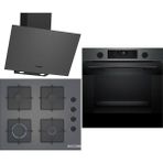 Bosch HUA736EG0T - POP6C9P30O - DWK64PJ70T Gri 3'lü Ankastre Set
