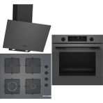 Bosch HUA736EN0T - POP6C9P30O - DWK64PJ70T Gri 3'lü Ankastre Set