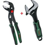 Bosch Ingiliz Anahtarı 8"(Bosch Kurbacık 200 Mm) + Bosch Boru Anahtarı 250 mm - Sap Yeşili