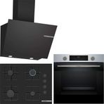 Bosch Inox / Siyah Ankastre Set HUA717BR0T-POP7C6P30O-DWK66PJ60T
