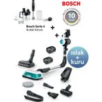 Bosch Islak & Kuru Temizlik, Güçlü Emiş,hafif Tasarım 80 Dk Uzun Pil Ömrü BCS71HYG1 , Bosh Serie 4 Mutfak Robotu - Beyaz