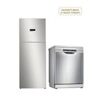 Bosch Kdn55xie0n Serie 4 Inox Üstten Donduruculu Nofrost Buzdolabı 453 Lt + Sms4iki62t Serie 4 Inox 6 Programlı Wi-fi Bulaşık Makinesi - Gri