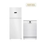 Bosch Kdn55xwe0n Serie 4 Üstten Donduruculu Nofrost Buzdolabı 453 Lt + Sms26dw00t 6 Programlı 13 Kişilik Bulaşık Makinesi - Beyaz
