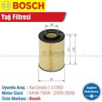 Bosch Kia Cerato 1.5 CRDI 2005-2009 Yağ Filtresi