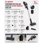 Bosch Microclean Akıllı Toz Algılama Teknolojisi, 60 Dakika Çalışma Süresi, Çıkarılabilir Batarya, Hepa Filtreleme, LED Başlık, Auto Mode ve Üst Düzey Halı Temizleme Performansı - Siyah