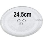 Bosch Mikrodalga Fırın Için 3 Tırnaklı Yuvarlak Cam Tabak Tepsi 24,5cm Cam Tepsi