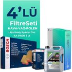 Bosch Mitsubishi Eclipse Cross 1.5 Filtre Bakım Seti Liqui Moly Motor Yağlı (2017-2021) 4 Lü