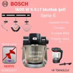 Bosch Mum Serie 6 Tartılı Jar Blender Mutfak Makinesi+Hassas Mutfak Tartısı Hediye - Siyah - Gri