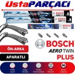 Bosch Opel Astra J 2009-2015 Aerotwin Plus-Rear Ön Arka Silecek Takımı H311