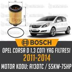Bosch Opel Corsa 1.3 CDTI 2011-2014 Yağ Filtresi