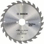 Bosch Optiline Eco 190x30 mm 24 Diş Daire Testere Bıçağı