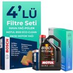 BOSCH Peugeot 301 1.2 Benzin Vti Filtre Bakım Seti Motul Motor Yağlı (2012-2015) 4 Lü