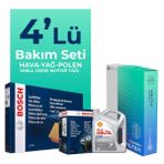 BOSCH Peugeot 301 1.2 Benzin Vti Filtre Bakım Seti Shell Motor Yağlı (2012-2015) 4 Lü