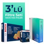 BOSCH Peugeot 301 1.2 Puretech Filtre Bakım Seti (2012-2021) 3 LU