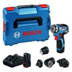 Bosch Professional 12 V Sistem Akülü Matkap GSR 12V-35 FC - FlexiClick Sistemi (2 x 3.0 Ah Akü Dahil, Hızlı Şarj Cihazı GAL 12V-40, 4 x Başlık, L-BOXX)