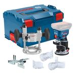Bosch Professional 18V Sistem Akülü Yönlendirici GKF 18V-8 (Paralel Kılavuz, 2X vac adaptörleri, çip Kalkanı, 8mm Penlet, 2X Dalma Tabanlı vakum adaptörleri, L-BOXX dahil)