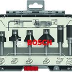 Bosch Professional 6 parça kenar ve kenar frezesi seti (ahşap için, 8 mm şaftlı üst frezeler için aksesuar)