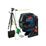 Bosch Professional Çapraz çizgili lazer GCL 2-50 G (yeşil lazer, iç mekan, tutucu RM 10, tripod BT 150, görünür çalışma alanı: 15 m'ye kadar, 4 x AA pil, karton kutuda)