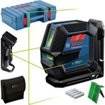 Bosch Professional Çizgi lazeri GLL 2-15 G (yeşil lazer, tutucu LB 10, tavan mandalı, görünür çalışma alanı: 15 m'ye kadar, 4 x AA pil, el çantası
