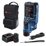 Bosch Professional D-tect 200C Duvar Tarama Cihazı(Tarama alanı: 200 mm, Akım geçen ve geçmeyen kablo, metal, plastik boruların bulunması, USB-C kablo, 1x12V 2.0Ah Akü, Şarj Cihazı, Çanta) AMAZON ÖZEL