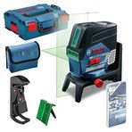 Bosch Professional GCL 2-50 CG Çizgi Lazer(20m Çalışma Alanı [Alıcı ile 50 m], SOLO [Akü, şarj cihazı dahil değildir], IP 54 Toza Karşı Koruma Sistemi, Yeşil Lazer, RM2 Tutucu, L-Boxx 136)