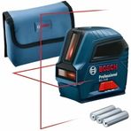 Bosch Professional GLL 2-10 Çizgi Lazer (10m Çalışma Alanı, 3 x AA Pil, IP 54 Toza Karşı Koruma Sistemi, Kırmızı Lazer, Koruma Çantası)
