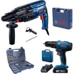 Bosch Professional Gsb 183 Tek Akülü 2 Ah Darbeli Matkap Şarjlı + Gbh 240 Kırıcı Delici + V-Line 103 Parça Aksesuar Seti