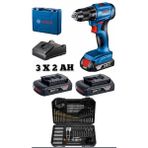 Bosch Professional Gsb 185-Lı 3 X 2.0Ah Üç Akülü Darbeli Matkap - 06019K3100 + Bosch V-Line Matkap & Vidalama Karışık Aksesuar Seti 103 Parça - 2607017367
