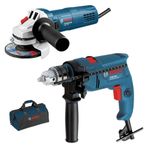 Bosch Professional GSB 550 Darbeli Matkap+ GWS 750-125 Avuç Taşlama Makinesi