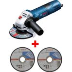 Bosch Profesyonel Avuç Taşlama Makinesı Gws 7-115 Spiral + 2 Adet 115 mm X2.5 mm Düz Metal Kesme Diski