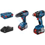 Bosch Profesyonel GDX 18 V-200 Akülü Darbeli Somun Sıkma Makinesi ve GSR 18 V-50 Akülü Vidalama Makinesi Seti + 18 V 4.0 Ah Çift Akülü Plastik Çantalı Set