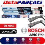 Bosch Renault Clio 2 1998-2005 Aerotwin-Rear Ön Arka Silecek Takımı H301