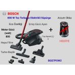Bosch Serie 8 800 Watt Toz Torbasız Elektrikli Süpürge+Arzum Okkantürk Kahve Makinesi Hediye - Siyah - Kırmızı