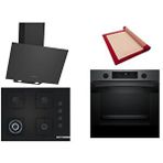 Bosch Siyah 3 Lü Ankastre Set 353 ( Hua736eg0t - Poh7c6p30o - Dwk64pj60t ) 67cm Wok Bek Ocak - Buhar Destekli Siyah Inox Fırın - Pişirme Matı Ile