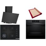 Bosch Siyah 3 Lü Ankastre Set 358 ( Hjg852yt0t - Poh7c6p30o - Dwk64pj60t ) 67cm Wok Bek Ocak - 3d Fry Hava Ile Kızartma - Pişirme Matı Ile