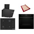 Bosch Siyah 3 Lü Ankastre Set 372 ( HUA717BA0T - POP7C6P30O - DWK66PJ60T ) 67CM Ocak - Buhar Destekli - Pişirme Matı ile