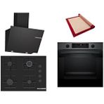 Bosch Siyah 3 Lü Ankastre Set 377 ( HUA736EG0T - POP7C6P30O - DWK66PJ60T ) 67CM Ocak - Buhar Destekli - Pişirme Matı ile