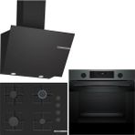 Bosch Siyah 3 Lü Ankastre Set 377 ( HUA736EG0T - POP7C6P30O - DWK66PJ60T ) 67CM Ocak - Buhar Destekli