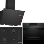 Bosch Siyah 3 Lü Ankastre Set 382 ( HJG852YT0T - POP7C6P30O - DWK66PJ60T ) 67CM Ocak - 3D Fry Hava ile Kızartma