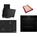 Bosch Siyah 3 Lü Ankastre Set 396 ( HUA717BA0T - POP7C6P30O - DWK63PJ60T(61T) ) 67CM Ocak - Buhar Destekli - Pişirme Matı ile