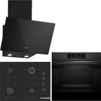 Bosch Siyah 3 Lü Ankastre Set 406 ( HJG852YT0T - POP7C6P30O - DWK63PJ60T(61T) ) 67CM Ocak - 3D Fry Hava ile Kızartma
