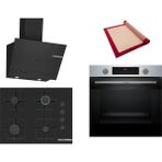 Bosch Siyah 3 Lü Ankastre Set 470 ( HUA717BR0T - POP7C6P30O - DWK67PJ60T ) 67CM Ocak - Buhar Destekli - Pişirme Matı ile