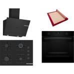 Bosch Siyah 3 Lü Ankastre Set 472 ( HUA736EA0T - POP7C6P30O - DWK67PJ60T ) 67CM Ocak - Buhar Destekli - Pişirme Matı ile