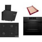 Bosch Siyah 3 Lü Ankastre Set 478 ( HJG852YT0T - POP7C6P30O - DWK67PJ60T ) 67CM Ocak - 3D Fry Hava ile Kızartma - Pişirme Matı ile