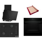 Bosch Siyah 3 Lü Ankastre Set 574 ( HJG852YB0T - POP7C6P31O - DWK63PJ60T(61T) ) 67CM Ocak - 3D Fry Hava ile Kızartma - Pişirme Matı ile
