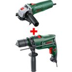Bosch Spiral Taşlama Makinesi 750 Watt 115mm Sipral + Darbeli Matkap 600 Watt