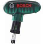 Bosch T Tipi Cırcırlı Tornavida ve 10 Parça Vidalama Uç Seti - Ahşap